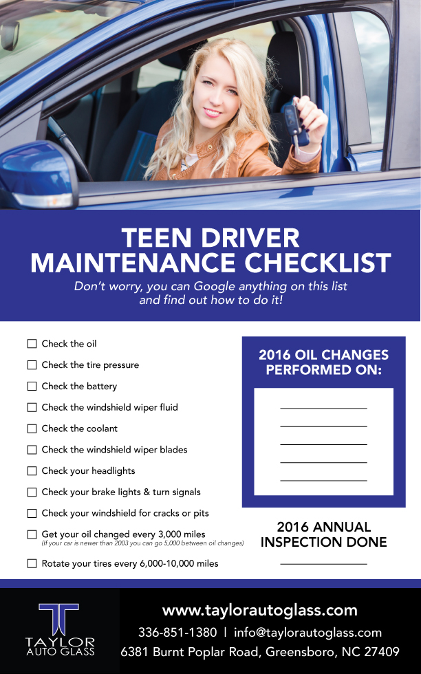 Teen Driver Maintenance Checklist